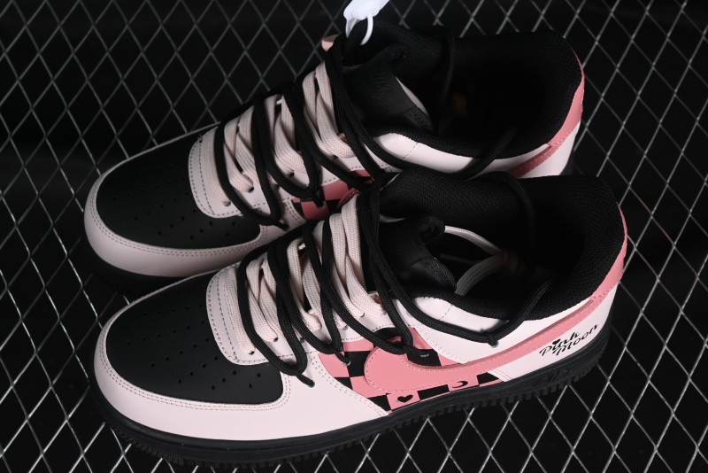 Nike Air Force 1 '07 Low Custom Anime Theme Black Sugar Heart Casual Sneakers with Lace-Up - ZH0316-012
