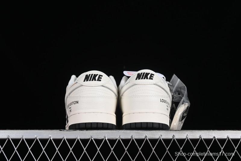 Nike SB Dunk Low LV Collaboration - Elegant Black White Night Light Anniversary High-End Custom Low-Top Casual Sneakers BB8766-208