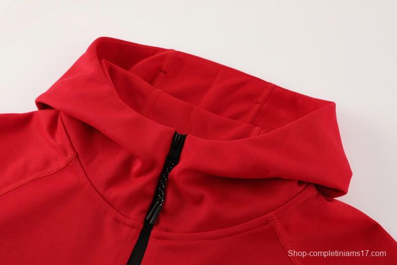 24/25 Nike Red Hoodie Full Zipper Jacket +Long Pants