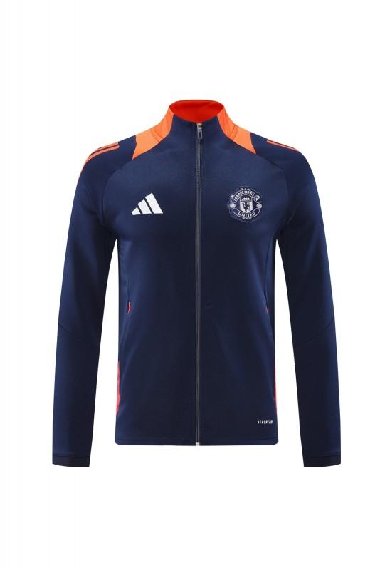 24/25 Manchester United Navy/Orange Full Zipper Jacket +Long Pants