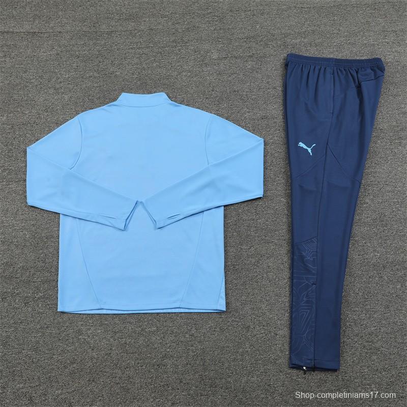 24/25 Manchester City Sky Blue Half Zipper Jacket+Long Pants