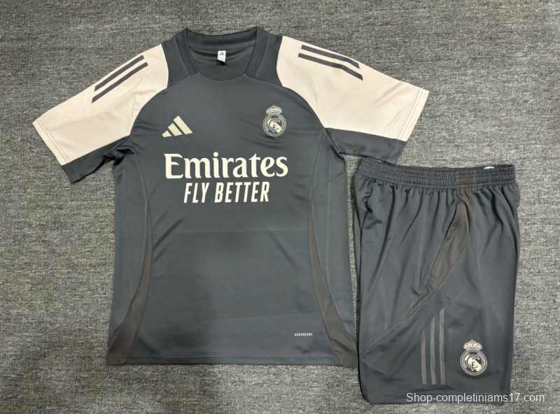 24/25 Kids Real Madrid Black/Pink Short Sleeve Jersey+Shorts