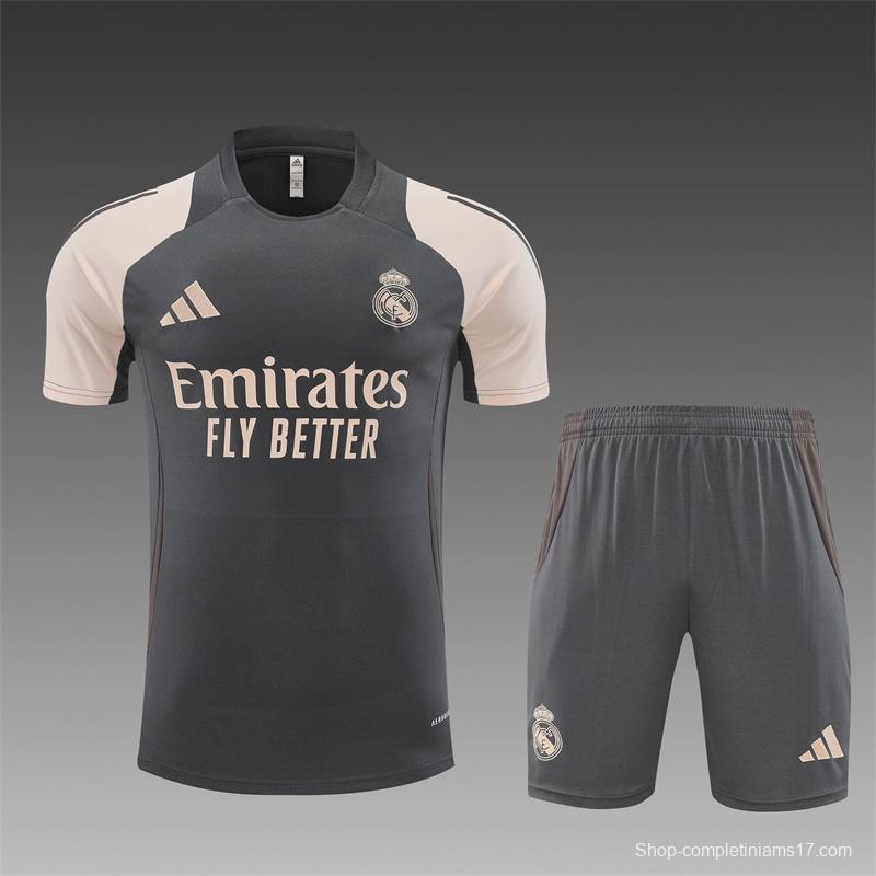 24/25 Real Madrid Black/Pink Short Sleeve Jersey+Shorts