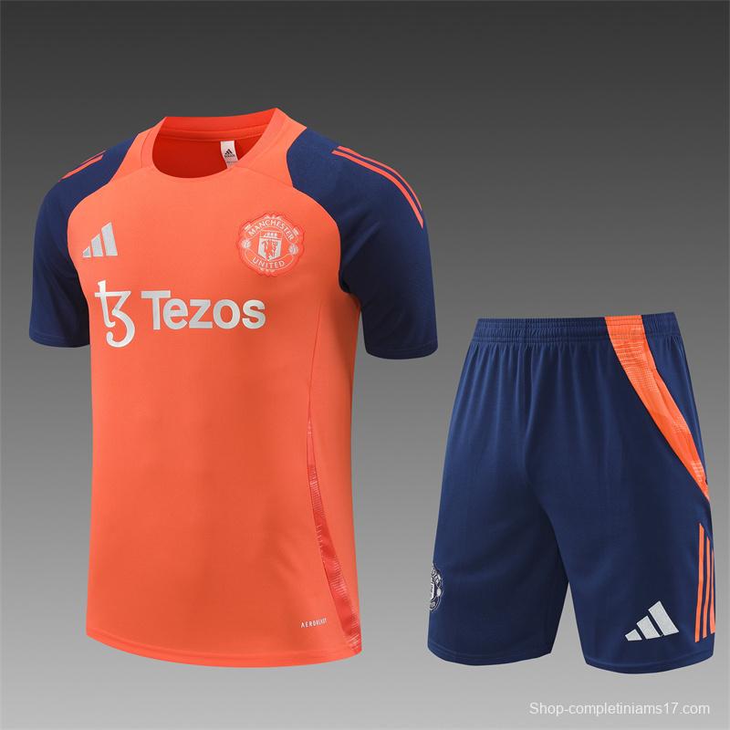 24/25 Manchester United Orange Short Sleeve Jersey+Shorts