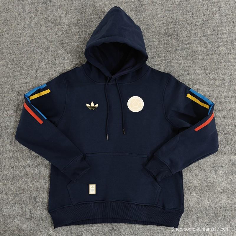 2024 Colombia 100th Black/Navy/Grey/Beige/White Hoodie With Golden Badge