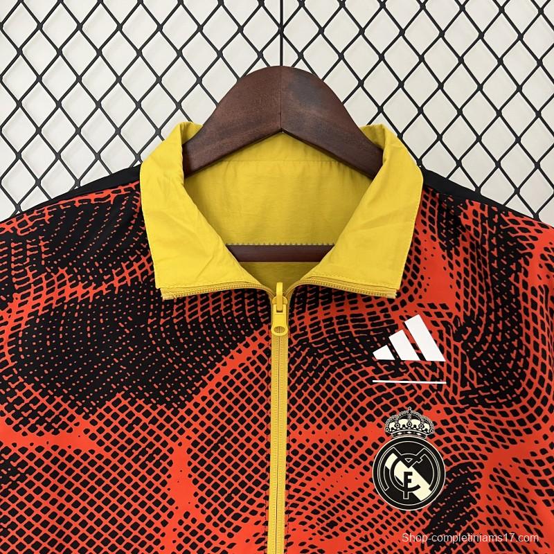 24/25 Real Madrid Yellow/Red Reversible Windbreaker