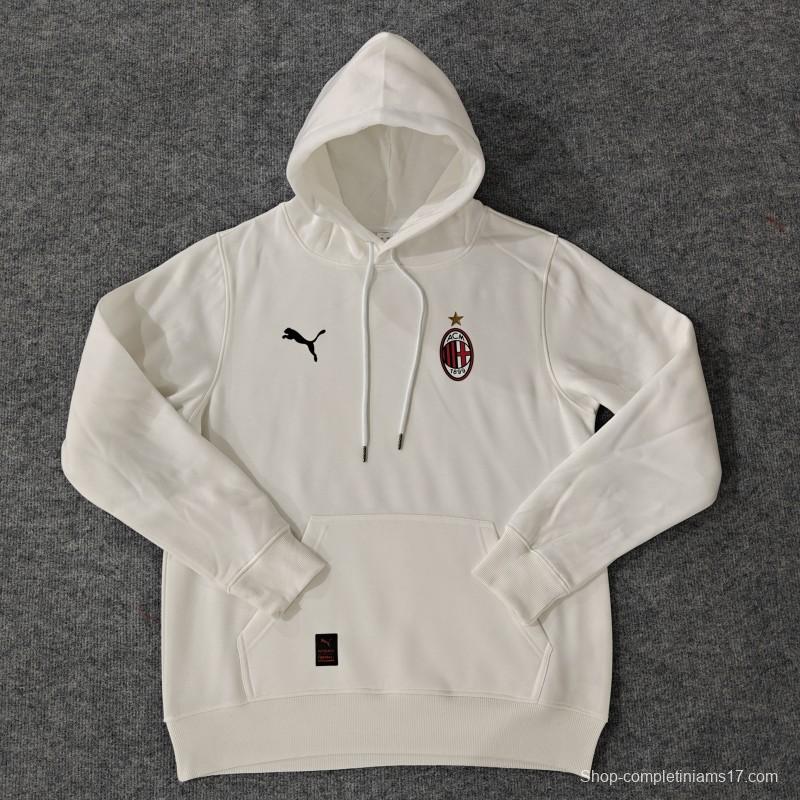 24/25 AC Milan Navy/Red/Black/Beige/Grey Hoodie WIth Black Badge