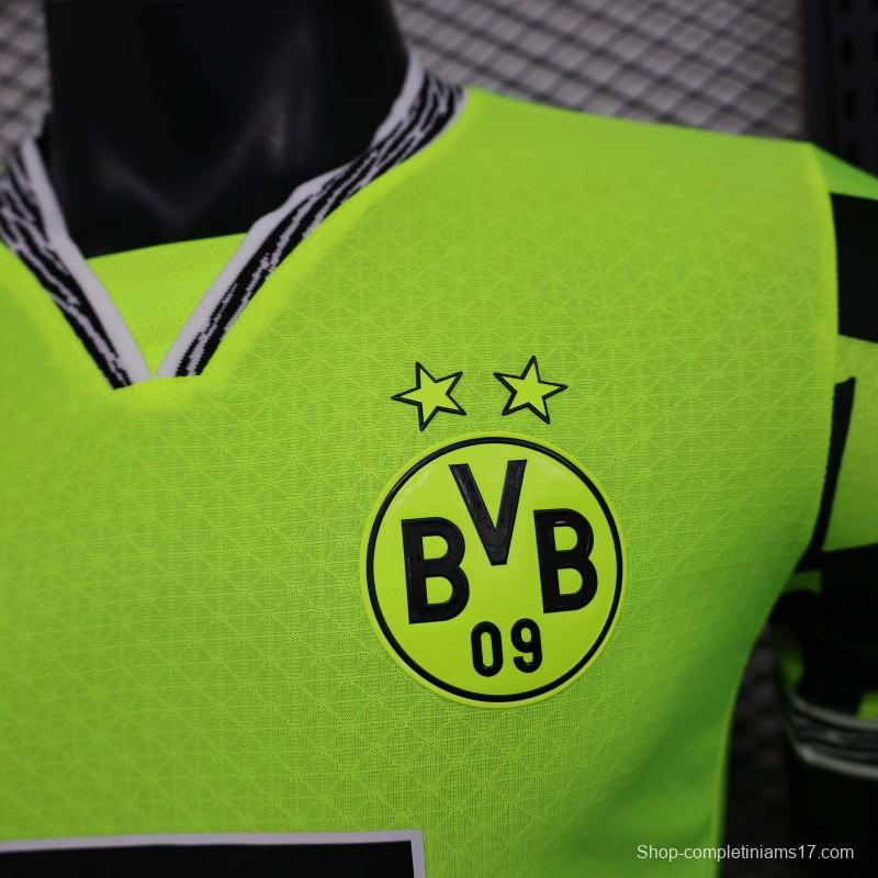 Player Version Borussia Dortmund 25/26 Neon Green Home Jersey with 1&1 Sponsor
