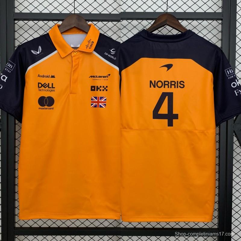 2025 Polo F1 Formula Orange Mclaren Norris Jersey