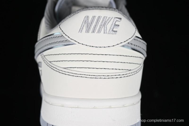 Nike SB Dunk Low OFF-WHITE Collaboration - Light Beige Grey Check Anniversary High-End Custom Low-Top Casual Sneakers - DJ2024-001