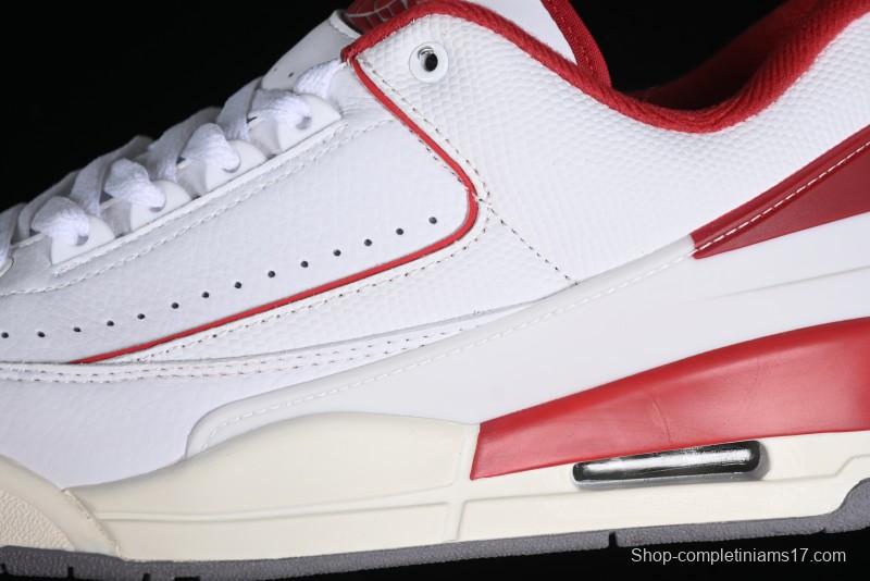 Nike Air Jordan 2/3 Retro Low Top Basketball Shoes in White/Red - FD0383-161