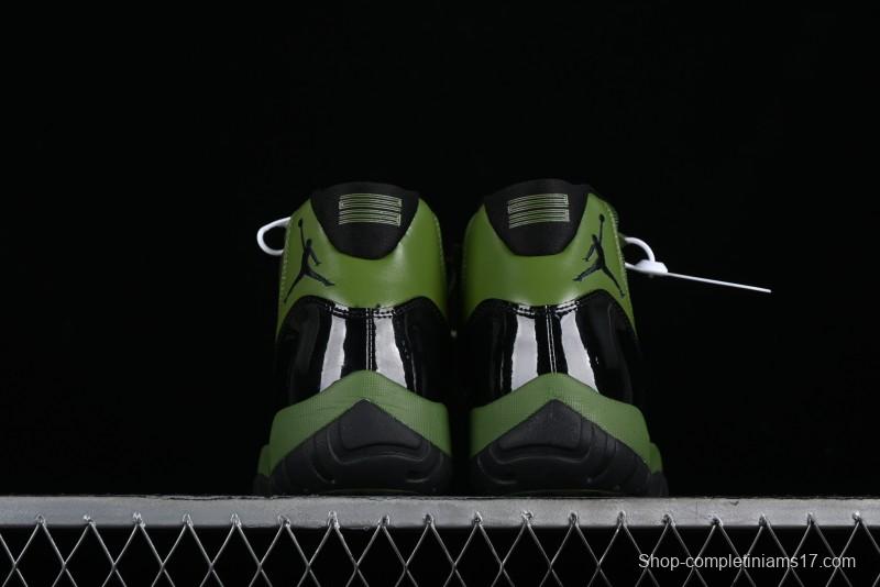 Nike Air Jordan 11 Retro High Top Basketball Shoes in Black Green - CT8012-300