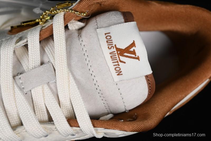 Nike SB Dunk Low LV Collaboration - Chocolate Anniversary High-End Custom Low-Top Casual Skate Shoes - FC1688-133