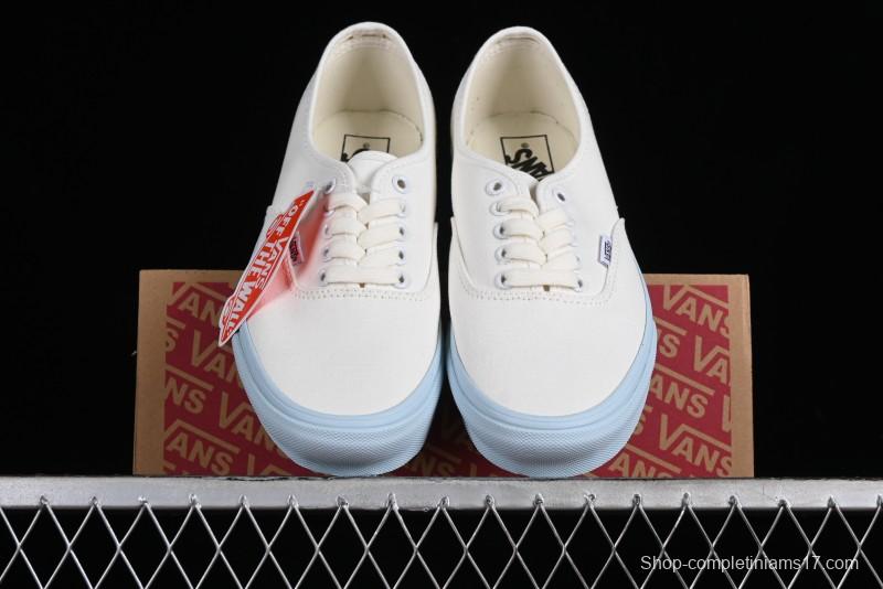 Vans Authentic White Blue Canvas Skate Shoes - VN0009PVEAK