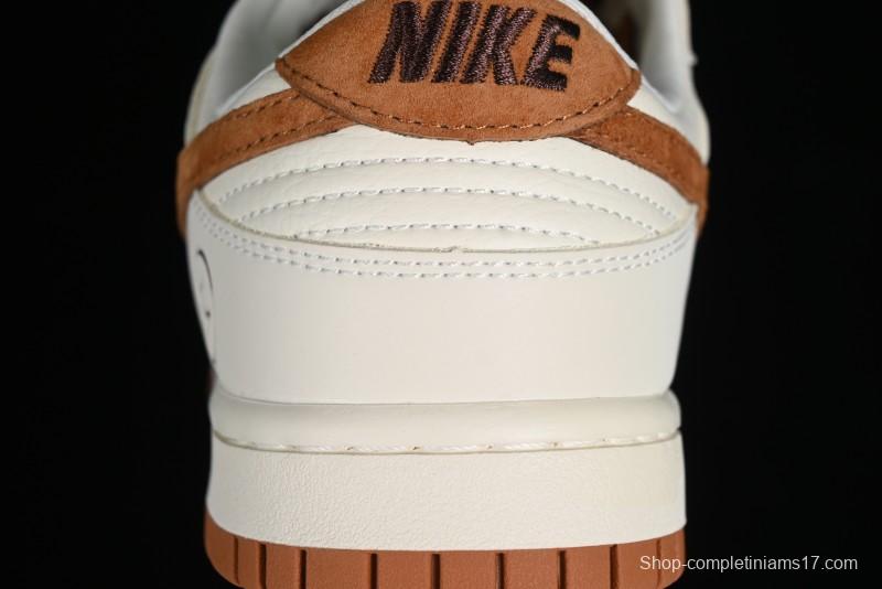 Nike SB Dunk Low Lightning Collaboration - Beige Brown Colorway with Small Brown Swoosh Anniversary High-End Custom Low-Top Casual Skate Shoes - XD1688-031