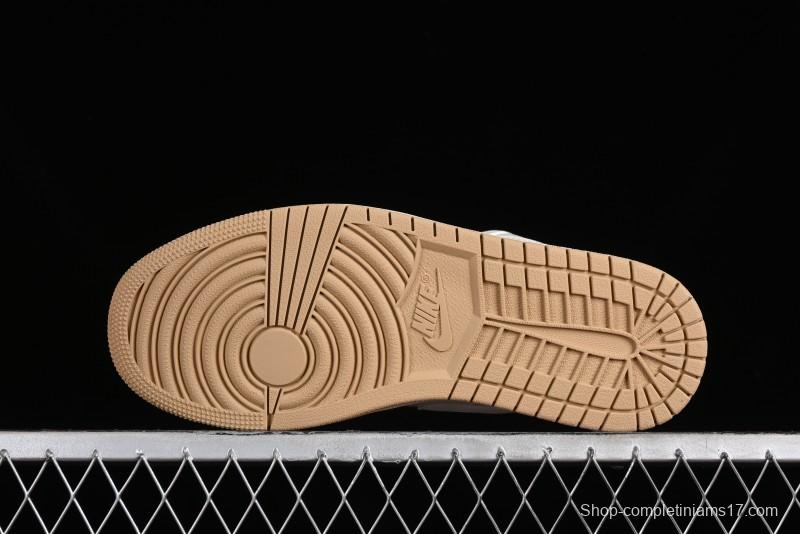 Nike Air Jordan 1 Low LV Collaboration Denim Khaki Customized Casual Sneakers - SJ9950-002