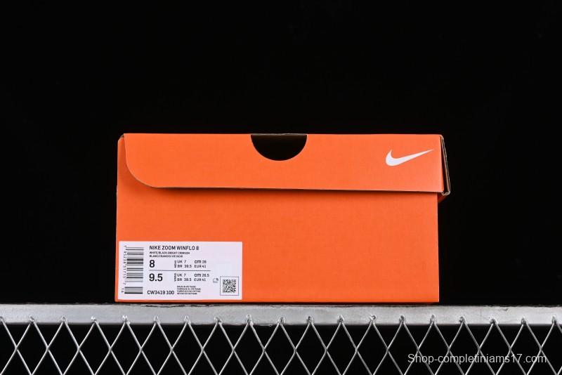 Nike Zoom Winflo 8 Breathable Mesh Running Shoes with Forefoot and Heel Zoom Air Cushion - CW3419-100