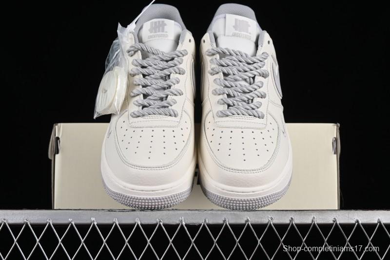 Nike Undefeated Air Force 1'07 Low Casual Sneakers in Beige Hemp with Reflective Details - UT2023-203