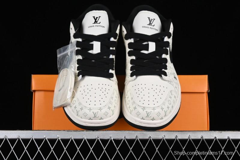 Nike Air Jordan 1 Low LV Collaboration - Printed Knight High-End Custom Low-Top Culture Basketball Shoes SJ9950-005