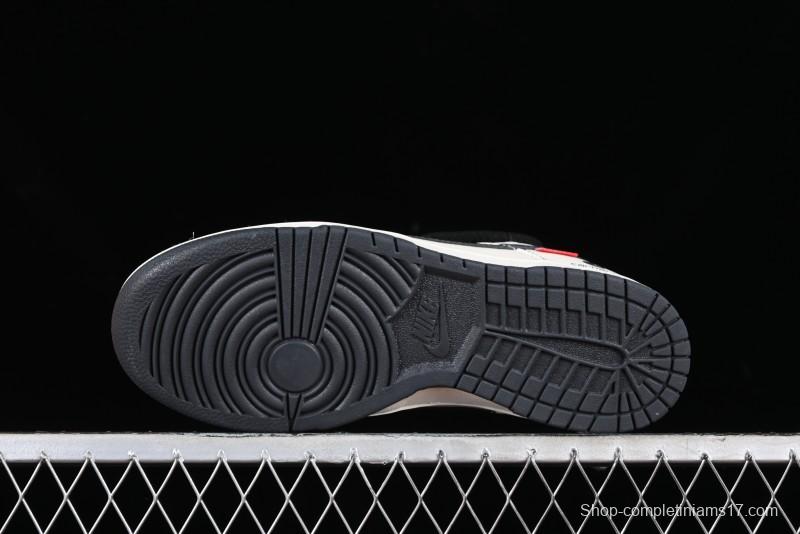 Nike SB Dunk Low Carhartt Collaboration - Strap Black Hook Anniversary High-End Custom Low-Top Casual Skate Shoes - SJ2068-265