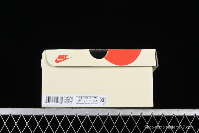 Nike Travis Scott x Fragment Design x Air Jordan 1 Low OG SP AJ1 Retro Sneakers with Unique Collaboration Details - YQ2088-669