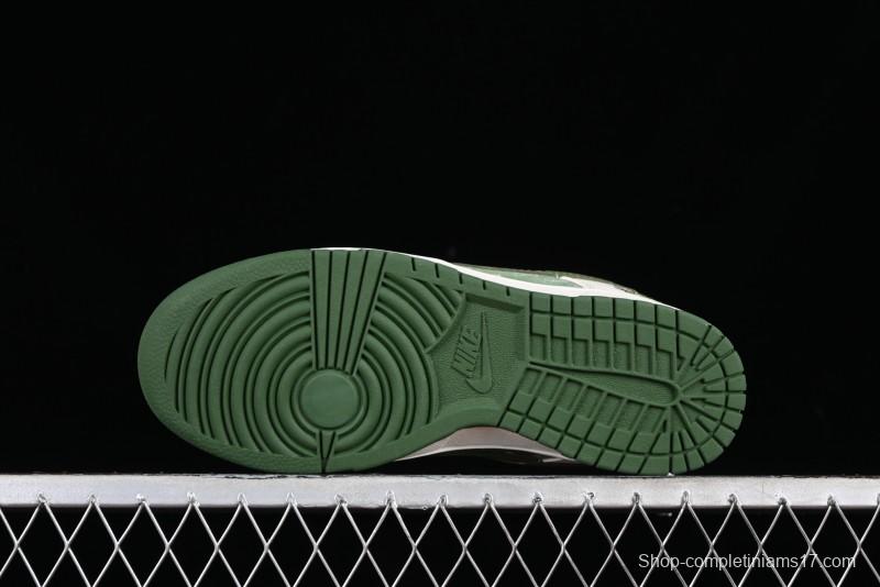 Nike SB Dunk Low Stussy Collaboration - Green Floral Anniversary Custom Low-Top Casual Skate Shoes - CF3688-008
