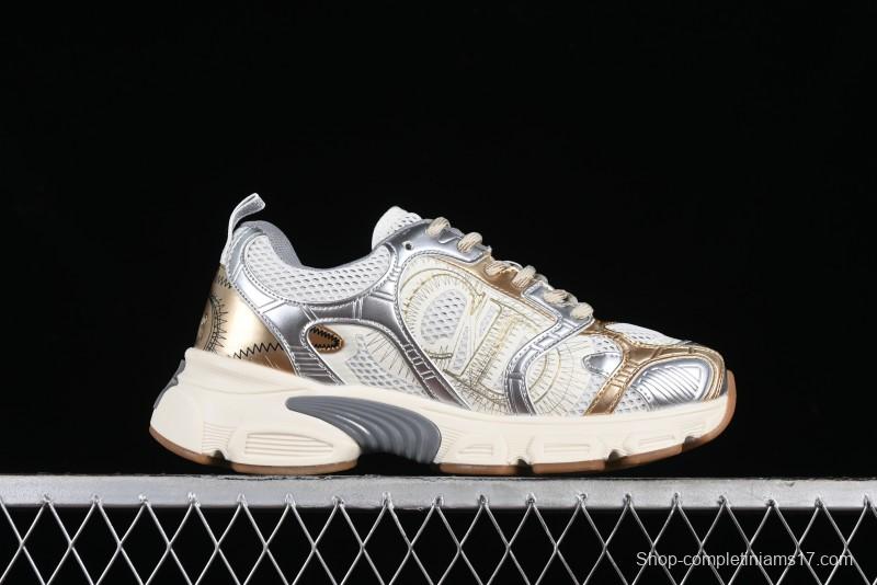 Dior Chrono Round Toe Lace-Up Lifestyle Casual Running Sneakers - 49G GOLDEN