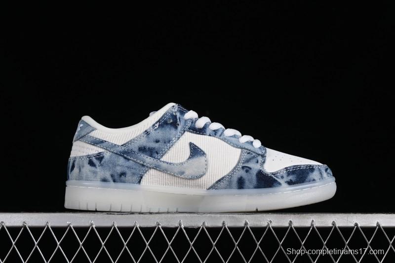 Nike SB Dunk Low Stussy Collaboration - Crystal Denim Anniversary Custom Low-Top Casual Skate Shoes - JH8039-937