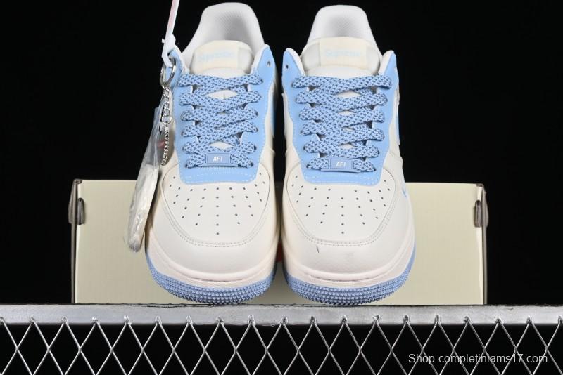 Nike Air Force 1 '07 Low Supreme Stone Island Collaboration - Sky Blue Casual Sneakers - BB9599-205