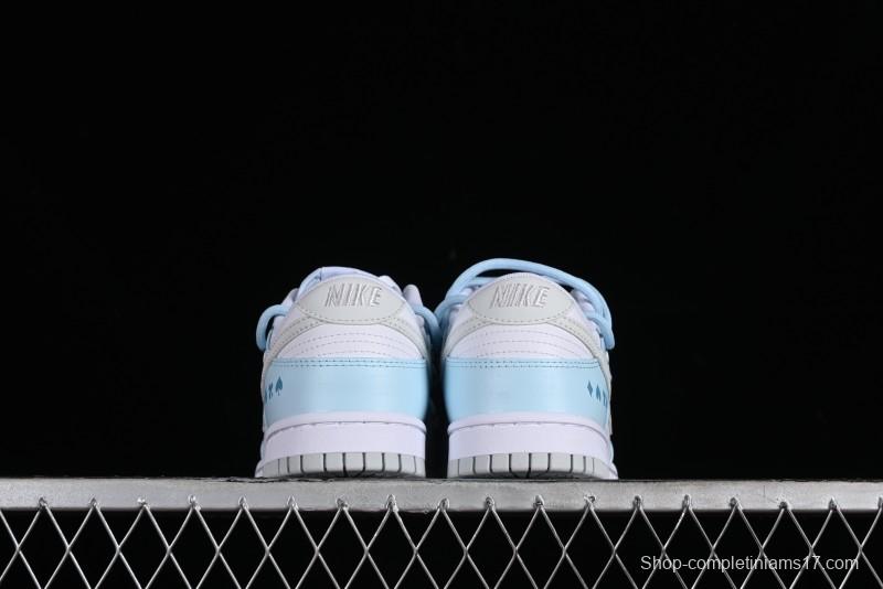 Nike Dunk Low SB Hearts Playing Cards Graffiti North Carolina Blue Casual Skate Shoes - DV0831-101