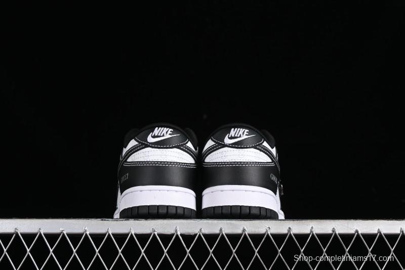 Nike SB Dunk Low Gucci Collaboration - Double G Embroidery Black Swoosh Anniversary Custom Low-Top Casual Skate Shoes - SF1588-136