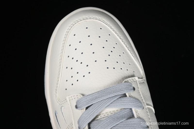 Stussy x Nike SB Dunk Low Retro Premium Sneakers in Off-White Light Grey Swoosh - DQ1098-377