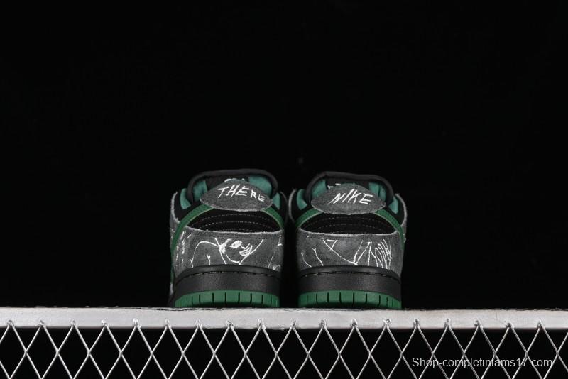 Nike There Skateboards x Nike SB Dunk Low Graffiti Art Style Collaboration SB Low Top Casual Skate Shoes - HF7743-001