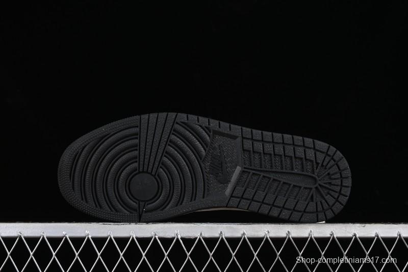 Nike Travis Scott x Fragment Design x Air Jordan 1 Low OG SP AJ1 LV Classic Black Gold Low-top Casual Sneakers - SJ2068-103