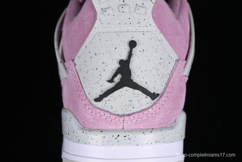 Nike Air Jordan 4 Retro Sneakers in Orchid Pink with Cement Grey Accents - AQ9129-501