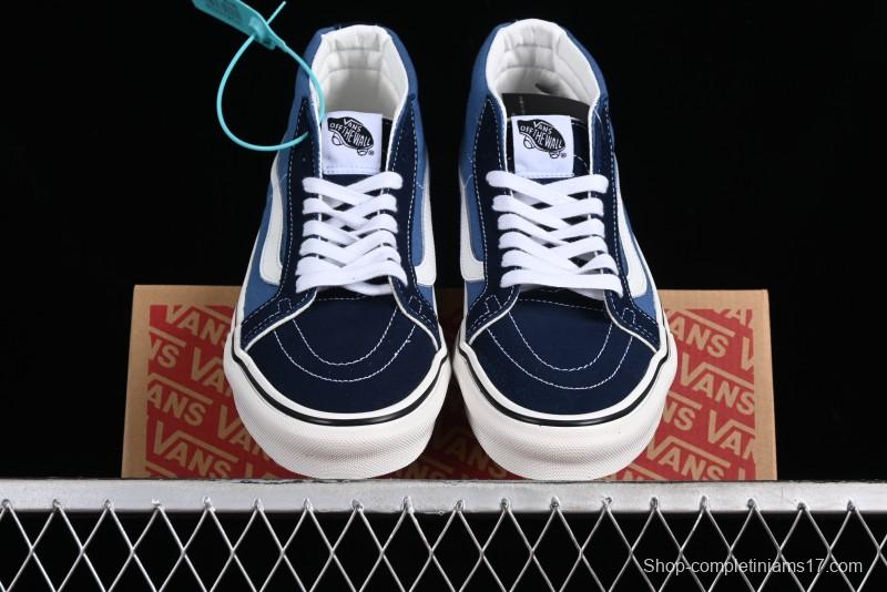 Vans Sk8-Mid Navy Blue Mid-Top Retro Classic Casual Canvas Shoes - VN0A391F5TU