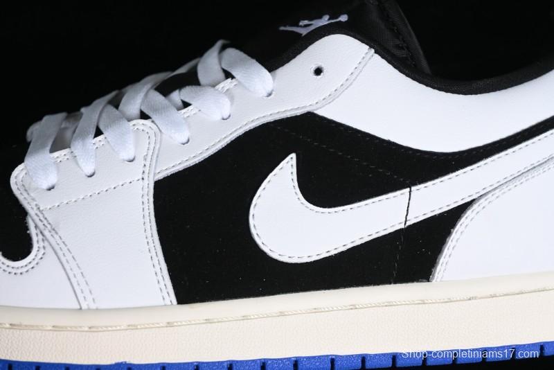 Nike Air Jordan 1 Low "Quai 54" Casual Sneakers in White Black Blue - HQ0764-001