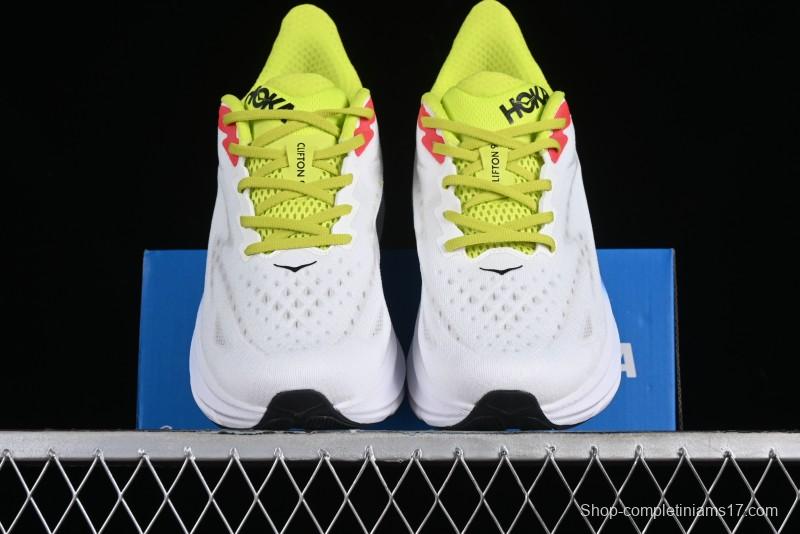 HOKA ONE ONE Clifton 9 Lightweight Knit Mesh Running Shoes with Enhanced Cushioning - 1127895 BVR