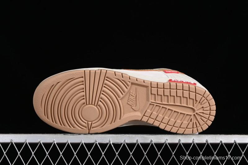 Supreme x Nike Dunk Low SB Skate Shoes with Zoom Air Cushion - XD6188-035
