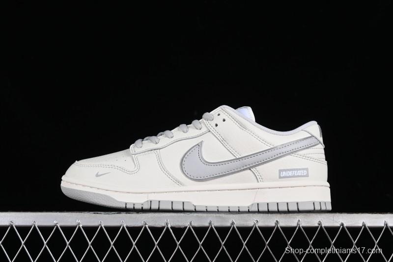 Nike SB Dunk Low UN Collaboration - Light Grey Swoosh Anniversary High-End Custom Low-Top Casual Skate Shoes - SF1588-135