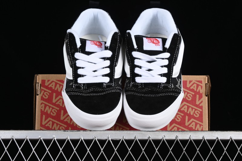 Vans Knu-Skool Premium Custom Denim Monogram Slip-On Shoes - VN0009QC6BT