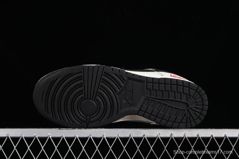 Nike SB Dunk Low Supreme Collaboration - Beige Black Line Anniversary Customized Low-Top Casual Skate Shoes - XX2025-316