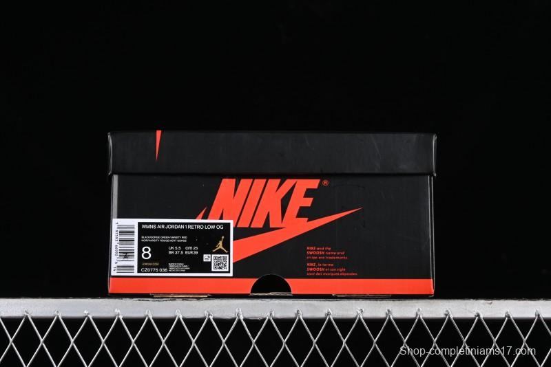 Nike Air Jordan 1 Low AJ1 Black Green Casual Sneakers - CZ0775-036