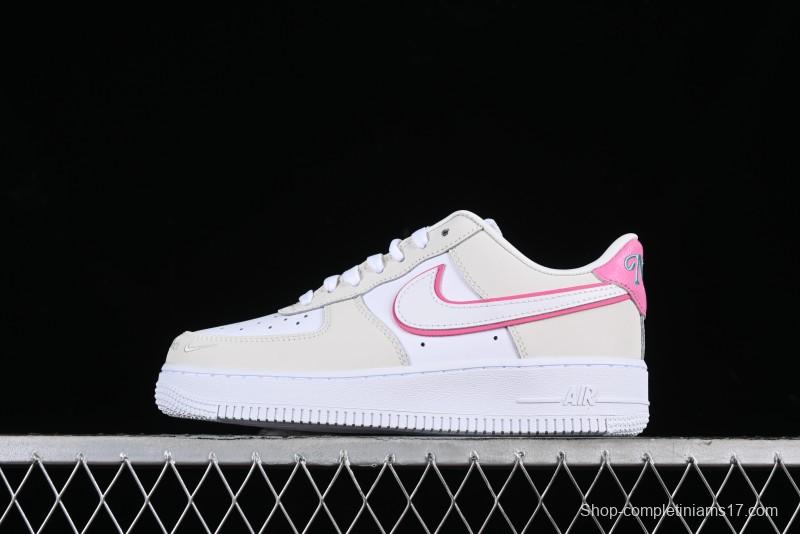 Nike Air Force 1 '07 Low Grey White Pink Casual Sneakers - HM3694-011