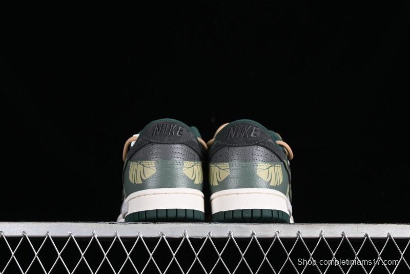Nike Dunk Low Panda Prank Jungle Crossing - Green Wild Floating Abyss Beige Brown Green SB Lace-Up Low-Top Casual Skate Shoes - FD0350-133