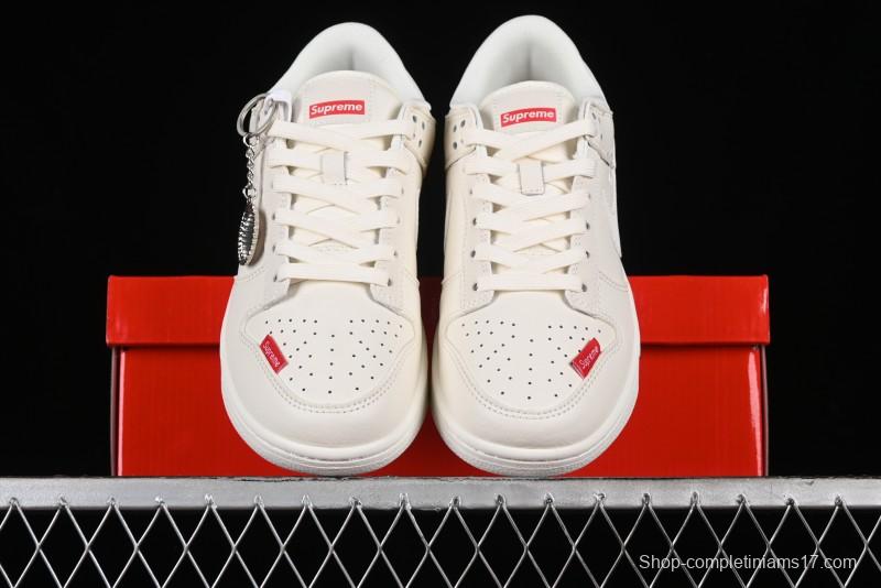 Nike SB Dunk Low Supreme Collaboration - Off-White Swoosh Anniversary High-End Custom Low-Top Casual Skate Shoes - SJ2068-267