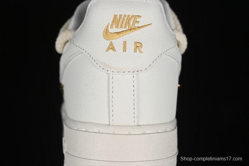 Nike Air Force 1 '07 Low Beige Deconstructed Swoosh Casual Sneakers - FX3654-111