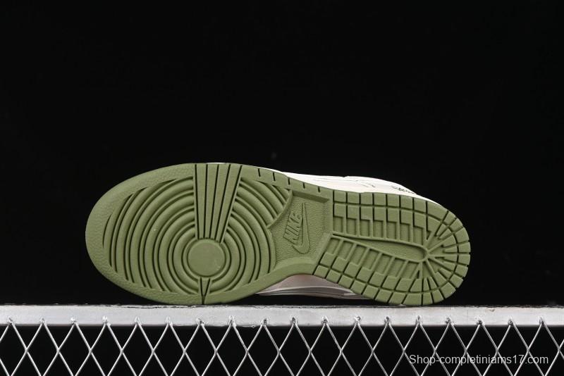 Nike SB Dunk Low Stussy Collaboration - Beige Green Anniversary High-End Custom Low-Top Casual Skate Shoes - BB1818-102