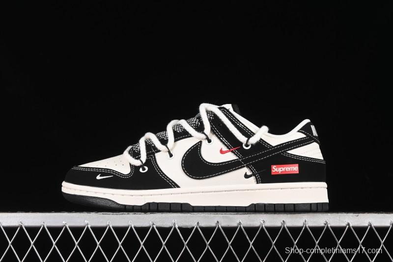 Nike SB Dunk Low SUP Collaboration - Strap Black Hook Anniversary High-End Custom Low-Top Casual Skate Shoes - SJ2068-288