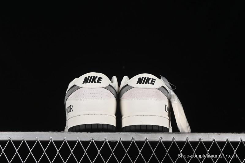 Nike SB Dunk Low Dior Collection - Beige Grey Black Swoosh Anniversary High-End Custom Low-Top Casual Skate Shoes - XD6188-041